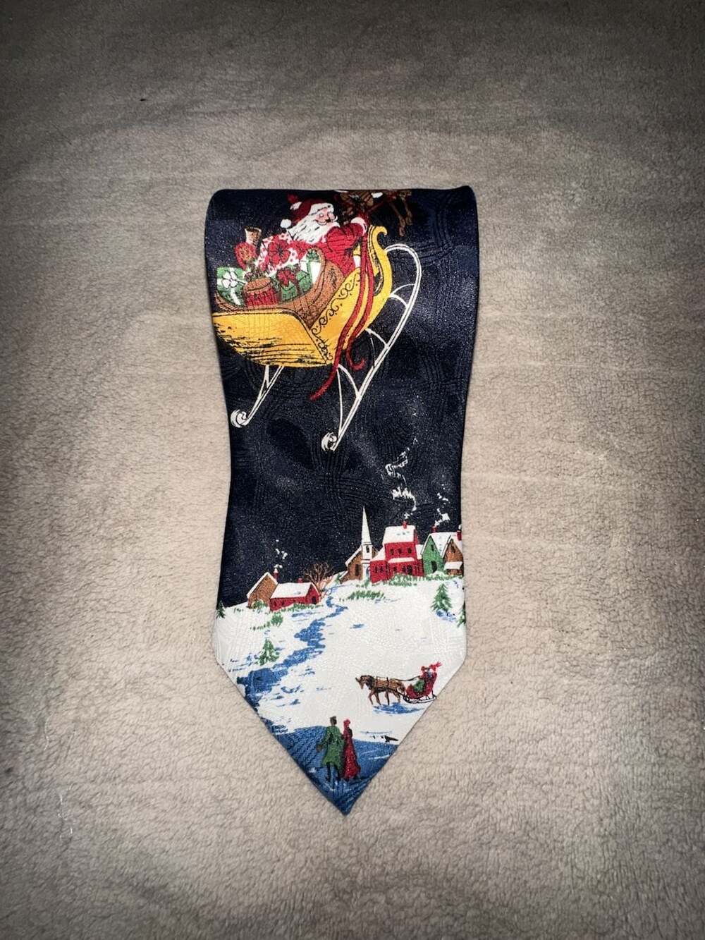 Botany 500 Vintage Christmas Santa Sleigh Necktie